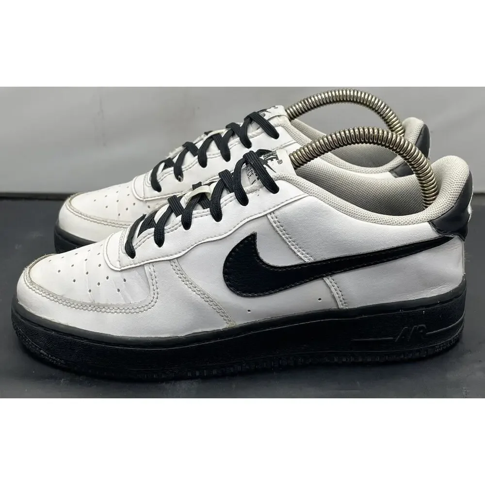 Nike Air Force 1 AF1 White Black Edition Shoes Kids 6Y / Women 7.5 Fast Shipping